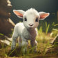 Cute, low poly goat in an Unreal Engine game environment.